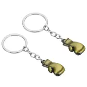 2 Pcs Boxing Gloves Keychain Mini Cute Boxing Key Chain Sport Pendant Cyan