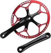 Bike Crankset, Hollow Integral Single Speed Crank Set Arm High Strength Aluminum Alloy Bike Arm Crank Set for Bike Repair Accessory