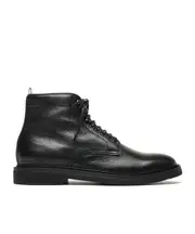 Black Leather Lace-up Boots 44,45,41,42.5,42,43 black