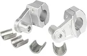 Handlebar Clamp Motorcycle Bar Raised 22MM 7/8"-28MM 1 1/8" Fit for Honda Fit for Kawasaki Fit for Ducati Fit for Yamaha Fit for KTM Handlebar risers kit(B Silver 1 Set)