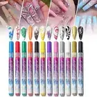 Liner Pen Acrylic Paint Pen Ultra Thin Curve Manicure Marker 3D Nail Art Pens