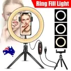 10" USB LED Ring Light Dimmable Make Up Video Lamp Selfie Tripod Stand Home AU