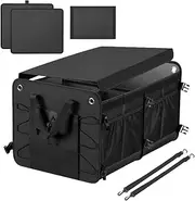Collapsible Multi-Compartment SUV Trunk Organizer Car Accessories Storage Box(Black)
