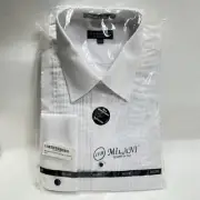 Milani Men's Tuxedo Shirt with French Cuffs and Lay Down Collar