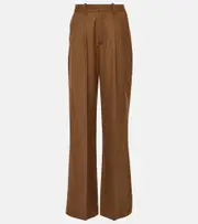 [AG Jeans] AG Jeans x EmRata Joan wool wide-leg pants 24 brown