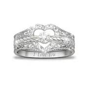 'I Love You' Diamond Stacking Rings
