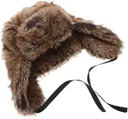 [ANDRESLAD] Faux Fur Hat Windproof Men's Hat Senior-friendly Cap Warm and Fluffy for Outdoor Use