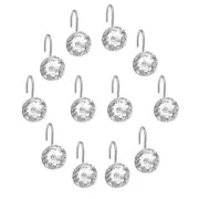12 Pcs Door Hanger Crystal Shower Curtain Hanger Hat Hooks Rustic Cloth Rack