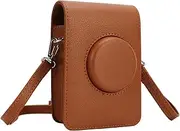 Protective Case Compatible with Mini EVO Instant Camera, PU Leather Case with Adjustable Shoulder Strap, Vintage Soft Liner Camera Protective Case for Mini EVO (Brown)
