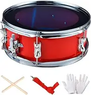Perfeclan 13inch Snare Drum Music Drums Lightweight with Shoulder Strap Musical Instruments Double Tone Drum for Boys Girls Beginners, red