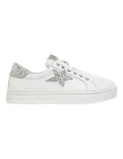 [Easy Steps] Ultra White/Glitter Sneakers