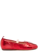 Simone Rocha Metallic Leather Ballet Flats - Red - 40 (IT40 / UK7) 40 (IT40 / UK7)