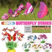 12Pcs Butterfly Stakes Outdoor Yard Planter Flower Pot Bed Garden Decor Yard Art
