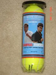 RARE Pete SAMPRAS vs Roger FEDERER NETJETS SHOWDOWN PENN TENNIS BALLS ATP # 1