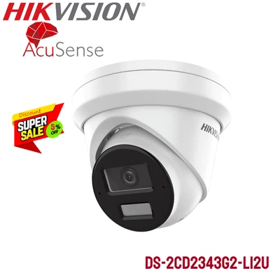 Hikvision Brand 4MP AcuSense DS-2CD2343G2-LI2U Camera Dual MIC Hybrid Light