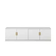 European Cabinetry White Hampton Oval Brass Handles Bucharest TV Unit