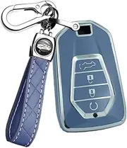ontto TPU Car Key fob Cover Fit for Isuzu New MU-X X Series DMAX D-Max X-Terrain Pickup 2020 2021 2022 2023 Key Case Shell Holder Bag Keychain Keyring Protector Accessories 4 Buttons Grey