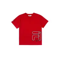 在飛比找momo購物網優惠-【FILA官方直營】KIDS 童吸濕排汗短袖上衣-紅色(1T