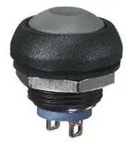 Apem PUSH BUTTON SWITCH 100mA Momentary SPST, Solder Lug, Round Shape CHROME