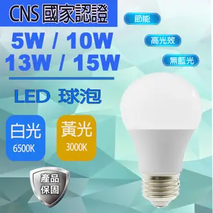 CNS 國家認證 LED燈泡 E27 全電壓  白/黃光 高光效 無藍光 LED省電燈泡 節能 快速出貨 含稅開發票