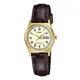 卡西歐女士皮革錶帶腕錶 LTP-V006GL-9B