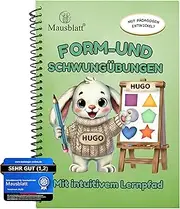 Mausblatt® Form & Swing Exercises from 4 5 6 - Preschool Exercise Books from 4 5 6 Boys & Girls - Learn to Read Preschool - Learn to Write - Writing Book 1 Class - Montessori Book