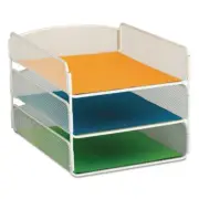 Safco 3271WH 9.25" x 11.75" x 8" Files 3 Sections Onyx Desk Tray - WHT New