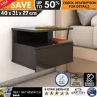 Wall Mount Bedside Cabinet With Drawer High Gloss Floating Nightstand Lamp Table