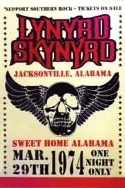 Lynyrd Skynyrd 4"x6" Reproduction 03/29/1974 Concert Poster Postcard 0214