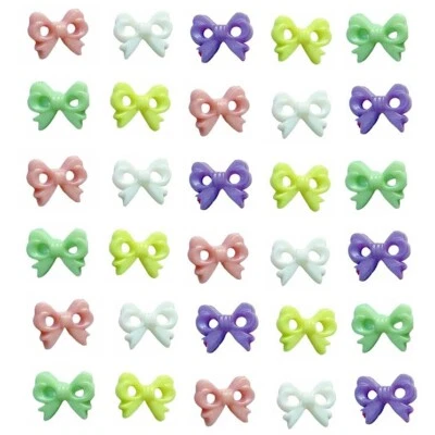 MINI SHAPES: Pastel Bow Buttons - Sewing Buttons Needlepoint Quilt DIY Crafts