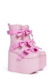 [Sugar Thrillz] Big Bow Traitor Boots - Pink