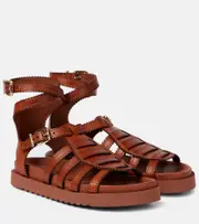 [Zimmermann] Zimmermann Goldie leather gladiator sandals AU 8 brown