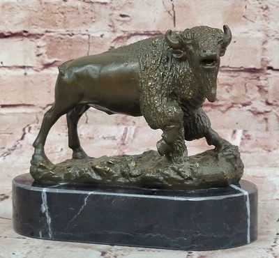 Bronze Sculpture Statue of Powerful Buffalo by Kauba for Wildlife Art Collectors