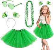 [YONGBAO] St. Patrick's Day Tutu - Irish Day Skirt Set with Props for Girls - Kids Skirt Costume Set for Women St. Patrick's Day Party Dress Supplies