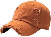 [AZIDWERYQ] Baseball Cap Cotton Low Profile Adjustable Plain Cap 6 Panel Dad Hat for Sports Camping Orange dad Hats