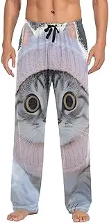 [XYMZR] Cat Winter Snow Men's Pajama Bottoms Lounge Pajama Pants Sleep Bottoms with Pockets for Men S