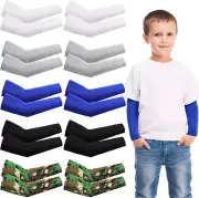 10 Pairs Arm Sleeves for Kids UV Sun Protection Sleeves Compression Sleeves C...