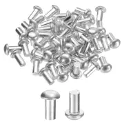 50Pcs Brazier Head Solid Aluminum Rivets, M5 x 10mm Tubular Rivets