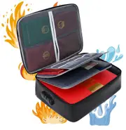 Fire-Resistant Document Bag with Lock Important Document Organizer Holder Waterproof Portable File Storage Box