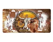 Whatever Lassos Your Longhorn Aluminum Front License Plate Car Accessory Vanity