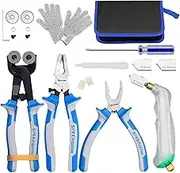 SPEEDWOX 20PCS Heavy Duty Mosaic Wheeled Glass Nippers with Replacement Cutting Wheel Glass Running Pliers Breaker Grozer Pliers Oil Feed Glass Cutter Set Cut Resistant Gloves Leather Zipper Bag