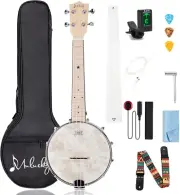 4 String Banjolele, Banjo Ukulele Concert Size 23 Inch with Remo Head, Closed So