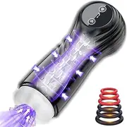 Automatic Male Masturbator Sex Toys Penis Pump, Pocket Pussy Vagina Blowjob Stroker Adult Sex Toys for Men, 7 Suction & 7 Vibration Modes with LED Display Penis Licking Trainer