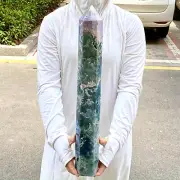 9.28LB Natural water grass agate column Obelisk quartz crystal sample colu
