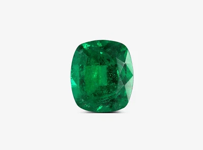 1.30 Carat Natural Loose Emerald, Vivid Green Cushion, GRS Certified Rare Gift