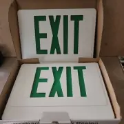 NEW EXITRONIX GVEX-U-BP-WB-WH-R GREEN LED EXIT SIGN