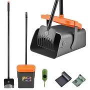Pooper Scooper Kit Dog Rake Bin Long Handle 35 Bags - Black - One size