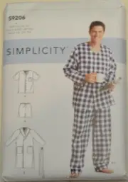 Simplicity- 9206 - Men's Robe, Belt, Top and Pants: Sleepwear