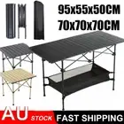 BBQ Camping Table Aluminium Roll Up Portable Picnic Outdoor Foldable Desk AU