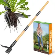 Weed Puller Tool, Stand up Heavy Duty Weed Remover Tool with Long Handle, Foot P